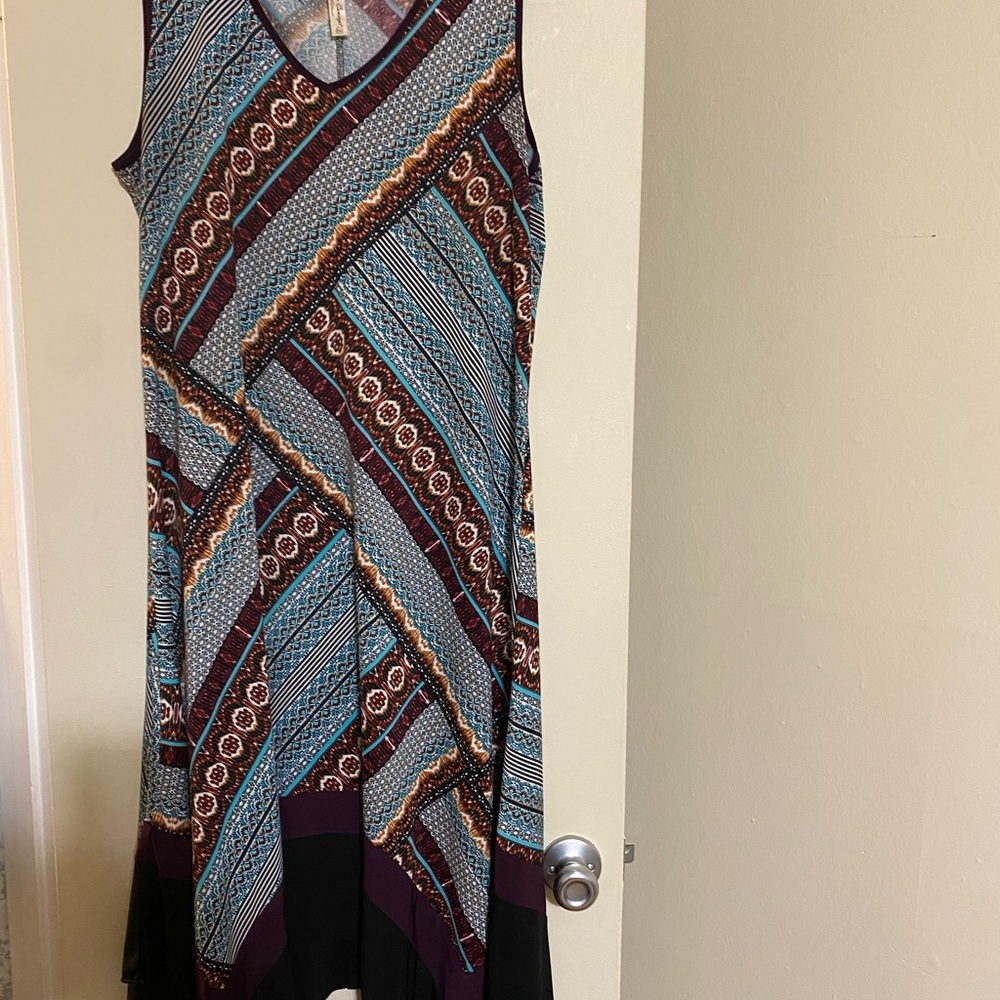 PerSeption Concept Red and Brown Asymmetrical Sundress